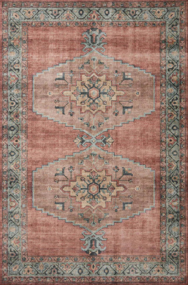 Avery Rug in Spice/ Aqua – Loom & Stone