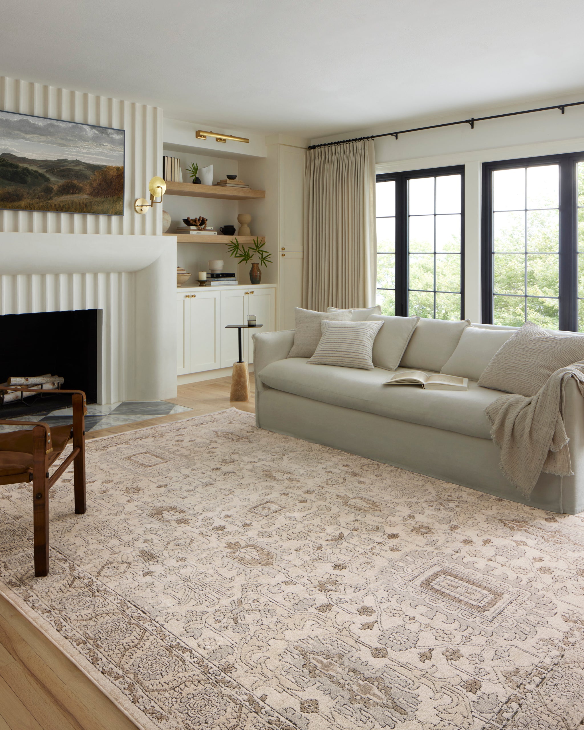 未使用　ACME Furniture TRIGON RUG 140＊200 Nourison Concerto 7 X 10 (ft) Beige/Grey Indoor Medallion