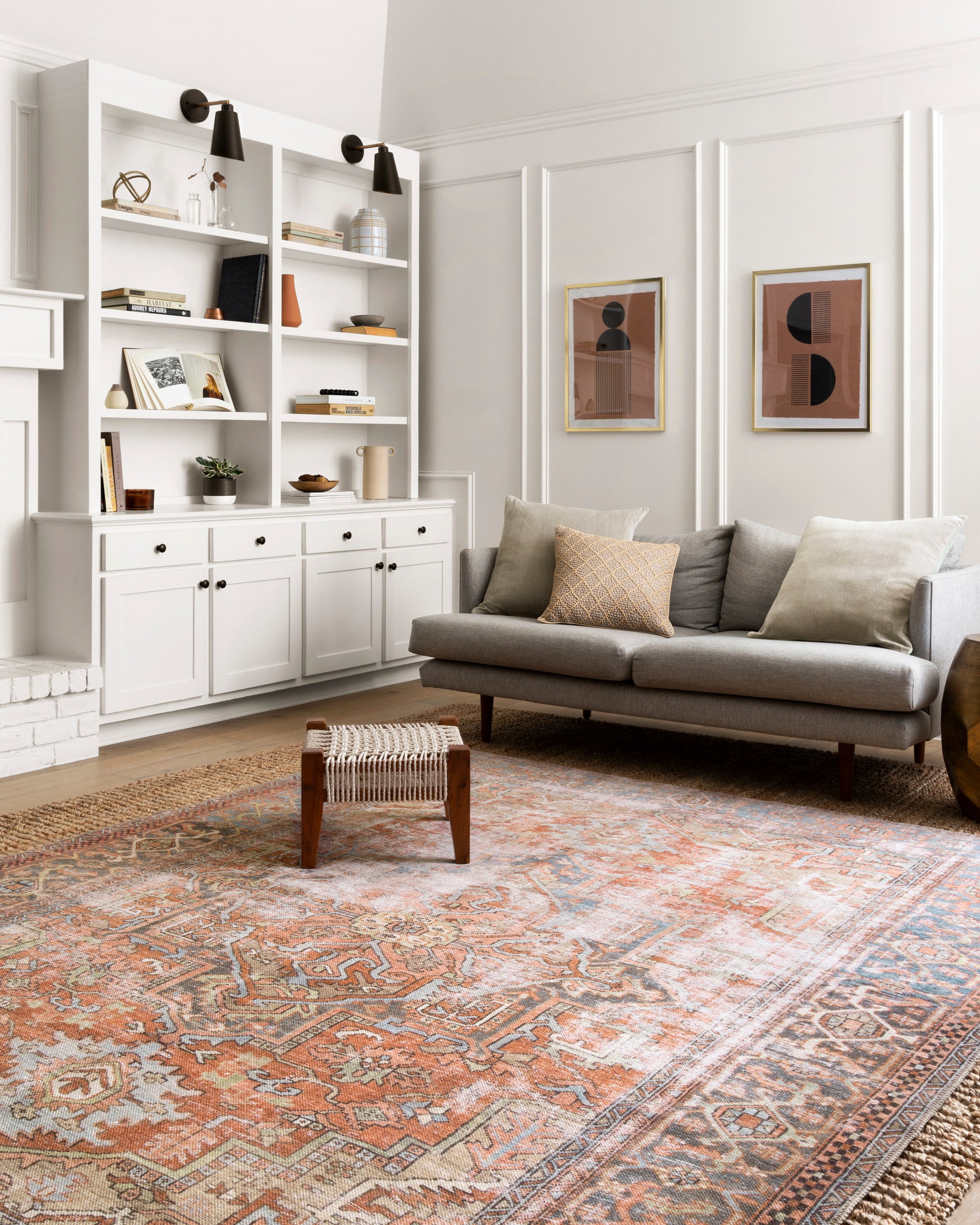 Eleanor Rug in Terracotta/Sky – Loom & Stone