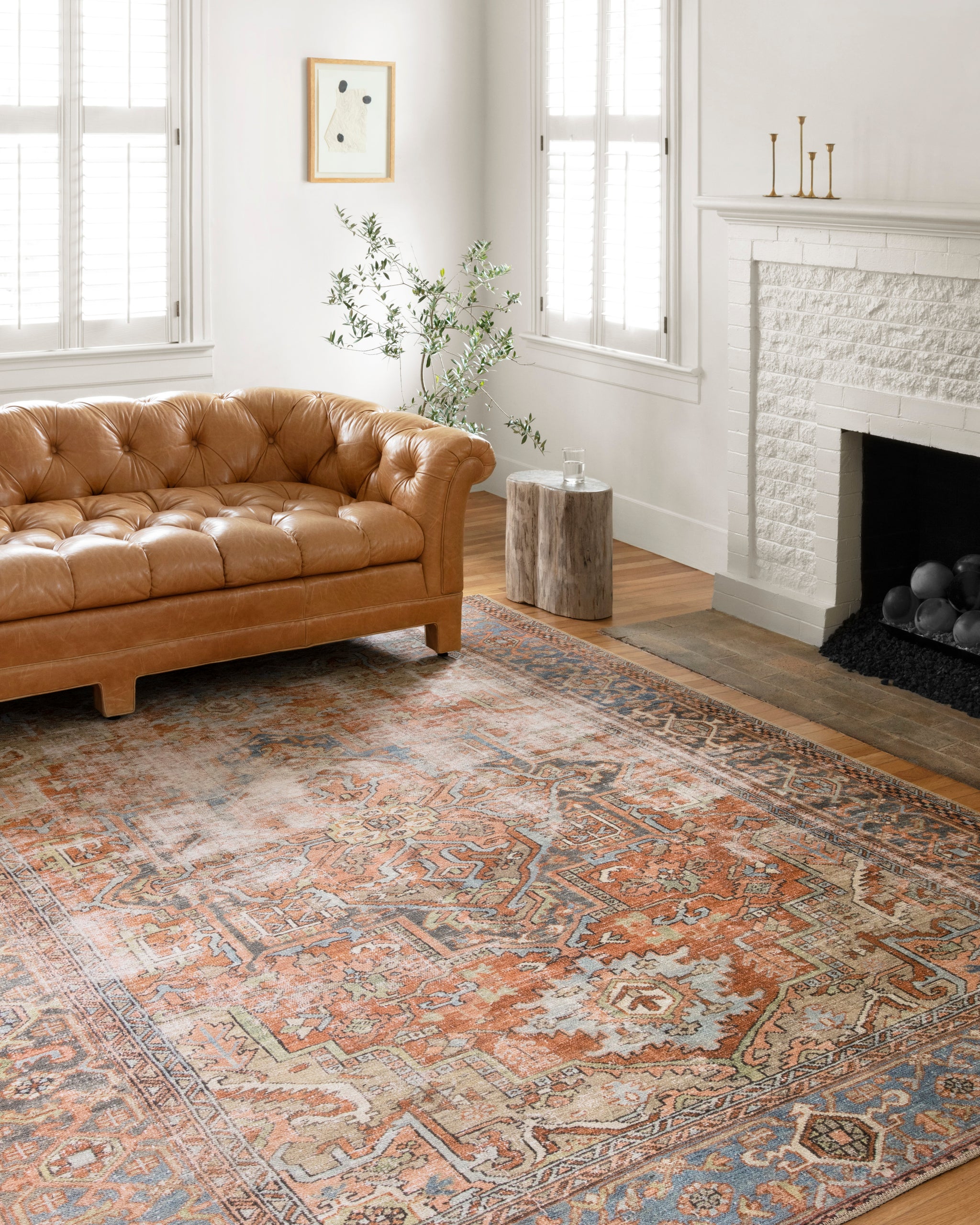 Eleanor Rug in Terracotta/Sky – Loom & Stone